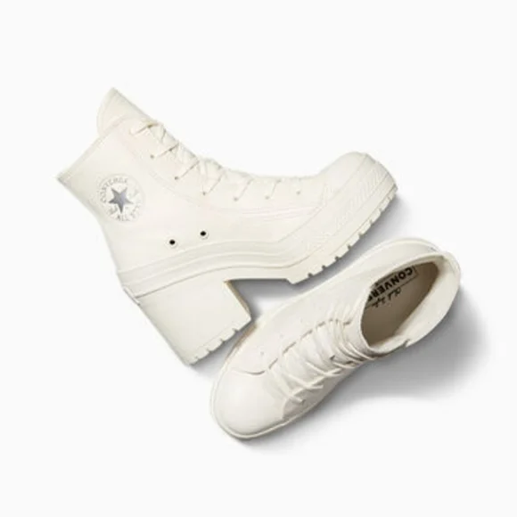 NWT Converse Chuck 70 Deluxe white leather high heeled sz 6.5 never worn - Picture 12 of 16